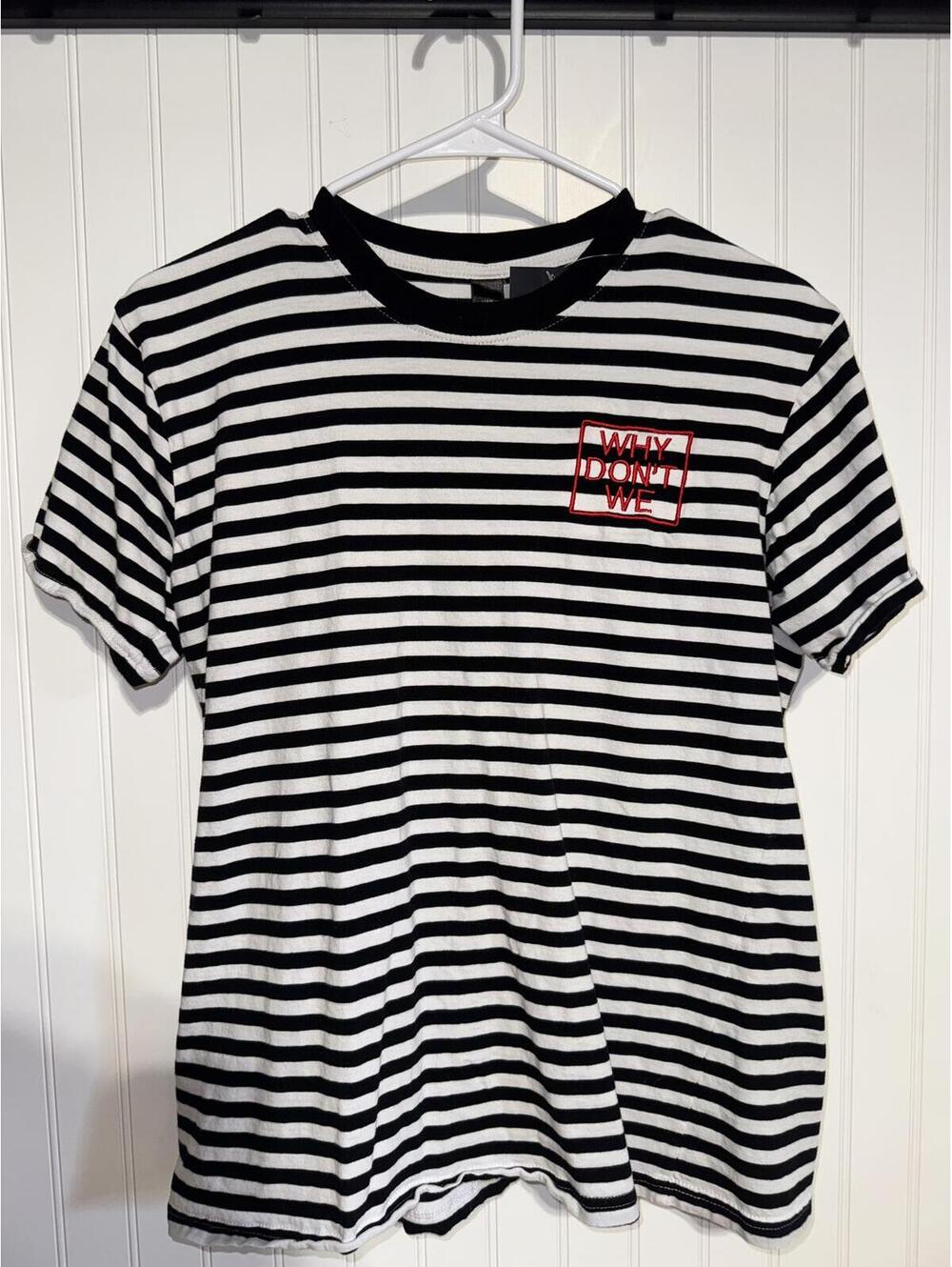 AS Colour Black and White Striped T-Shirt Medium